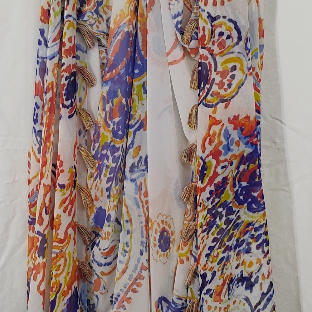 Colorful Sheer Vest with Tassels